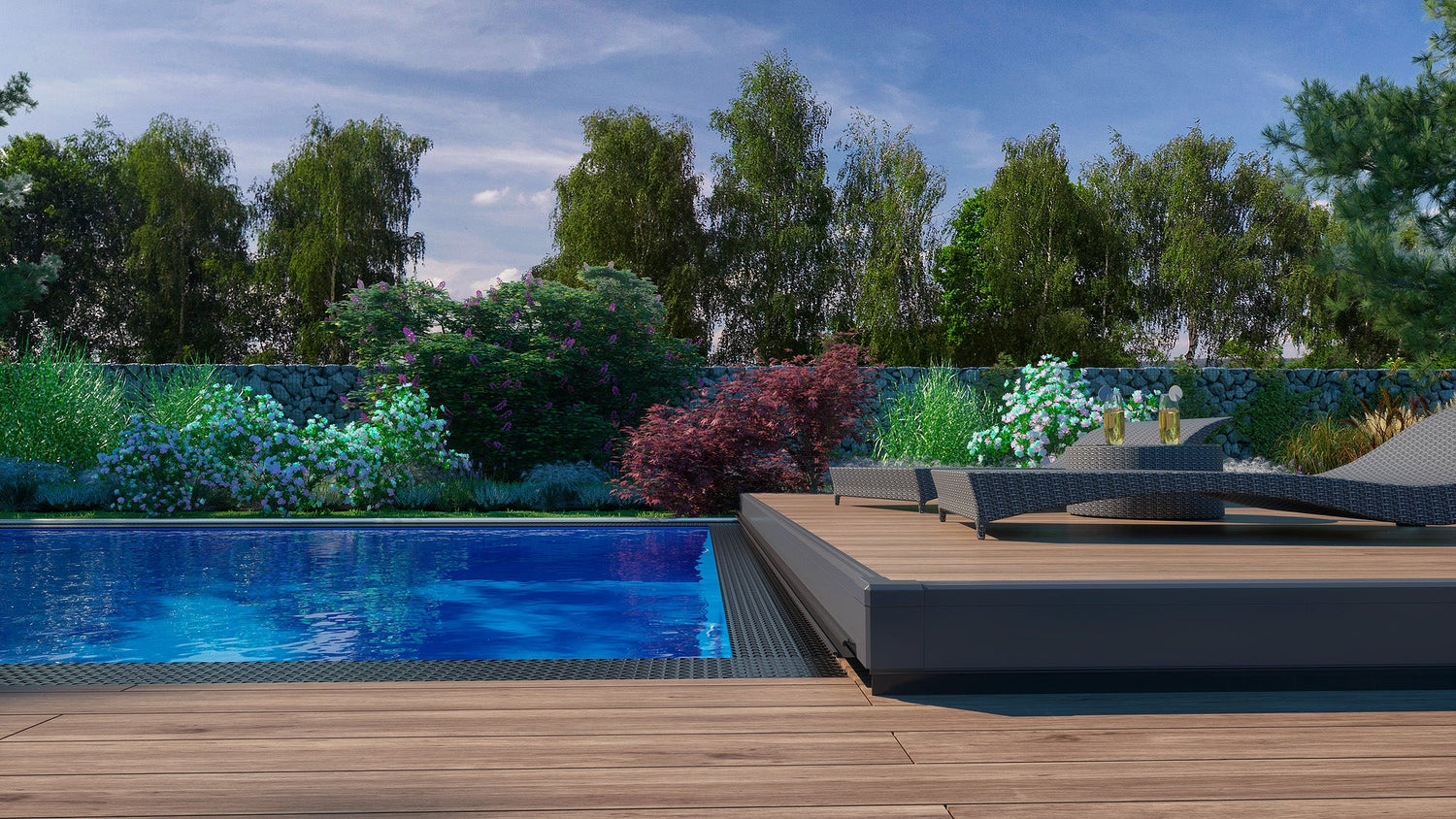 Kalustettava uima-allaskansi