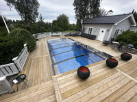 Pooloverdækning Sydney 3,5×3,5 (Enkelt skinne, Antracit)