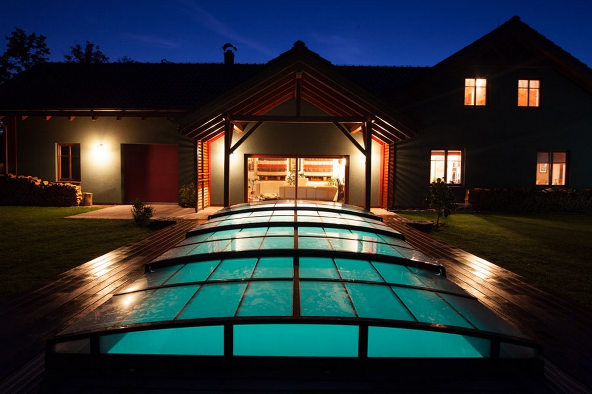 Poolovertræk Infinity 4×8 Klarglas