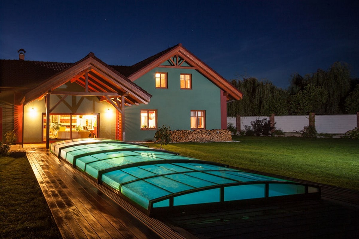 Poolovertræk Infinity 4×8 Klarglas