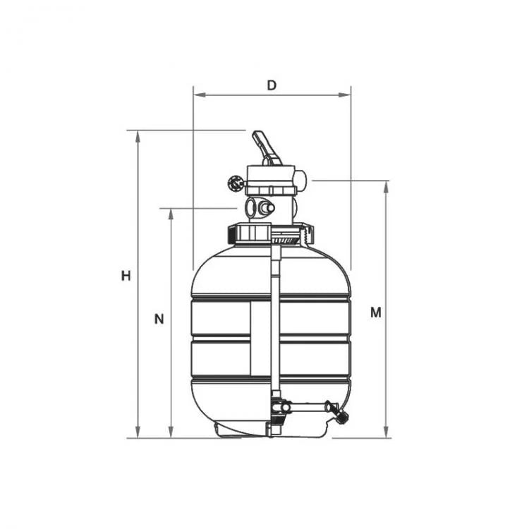 Sandfiltteri Millenium Yläasennettu venttiilillä