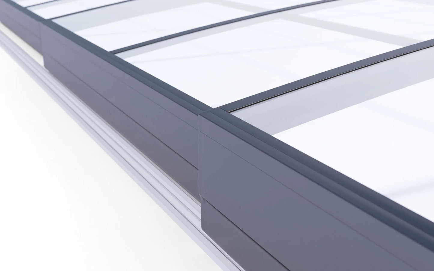 Pooloverdækning Sydney 4×7 (Enkelt skinne, Antracit)