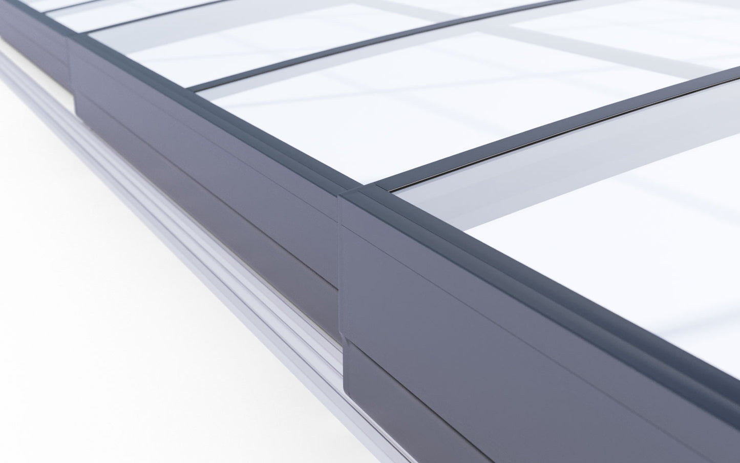 Pooloverdækning Sydney 3,5×3,5 (Enkelt skinne, Antracit)