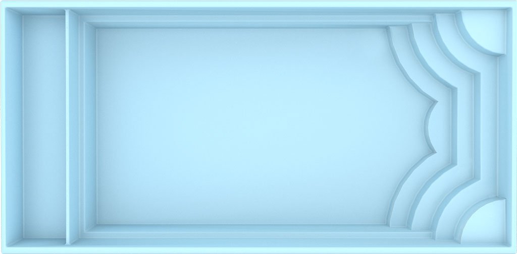 Lasikuituallas Aruba Plus 8,00m x 3,70m x 1,50m