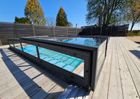 Pooltak ICON KIT S3 4×9 (kirkas lasi, sivuovi, yksinkertainen kisko, antrasiitti)