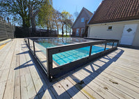 Pooltak ICON KIT S3 4×9 (kirkas lasi, sivuovi, yksinkertainen kisko, antrasiitti)