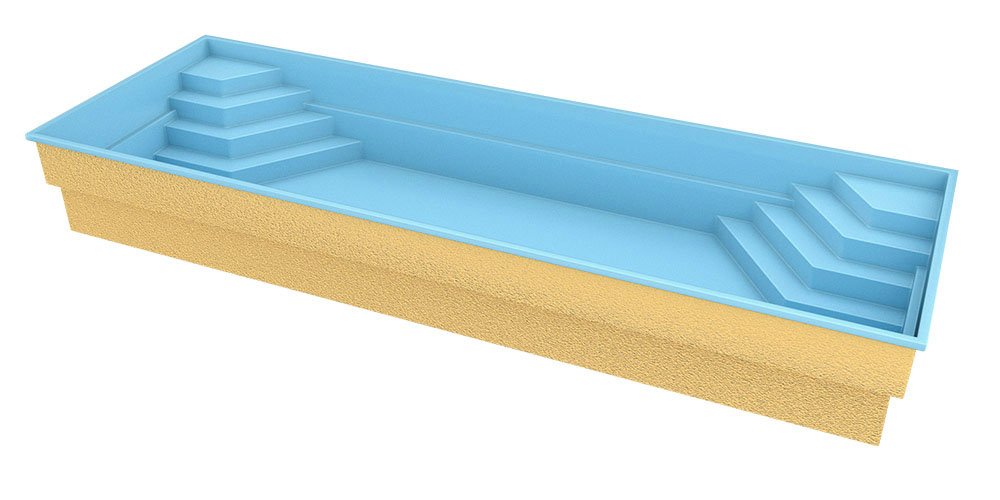 Glasfiberpool Jamaica 11,25m x 3,75m x 1,50m